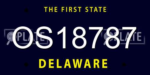 OS18787 Delaware License Plate
