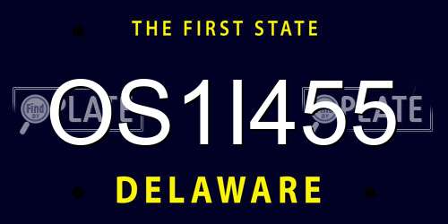 OS1I455 Delaware License Plate