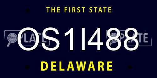 OS1I488 Delaware License Plate