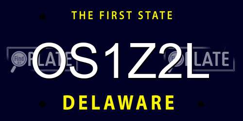 OS1Z2L Delaware License Plate