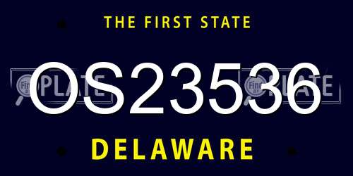 OS23536 Delaware License Plate