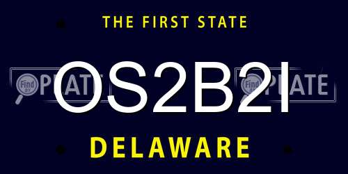 OS2B2I Delaware License Plate
