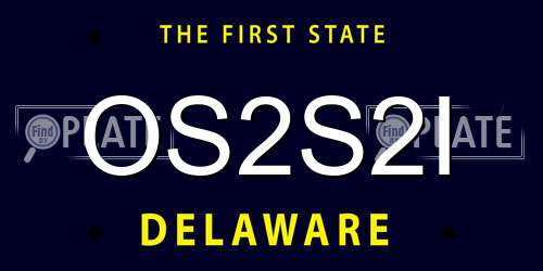 OS2S2I Delaware License Plate