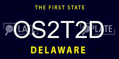 OS2T2D Delaware License Plate