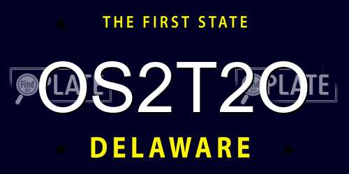 OS2T2O Delaware License Plate