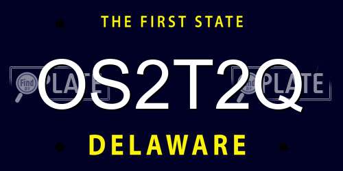 OS2T2Q Delaware License Plate