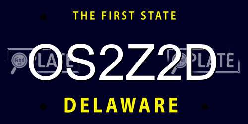 OS2Z2D Delaware License Plate