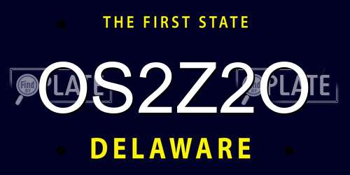 OS2Z2O Delaware License Plate
