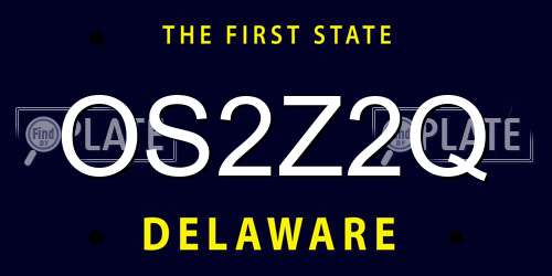 OS2Z2Q Delaware License Plate