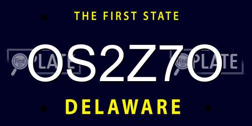 OS2Z7O Delaware License Plate