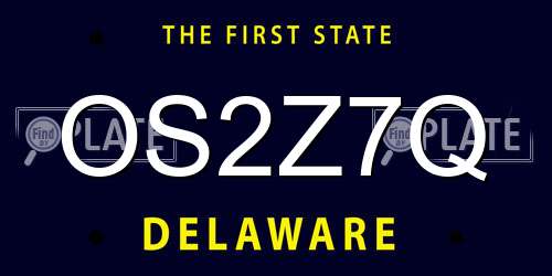 OS2Z7Q Delaware License Plate