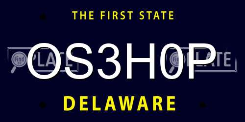 OS3H0P Delaware License Plate