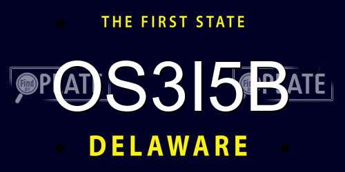 OS3I5B Delaware License Plate