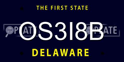 OS3I8B Delaware License Plate