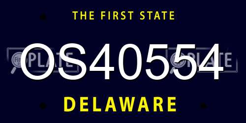 OS40554 Delaware License Plate