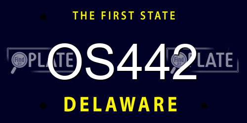 OS442 Delaware License Plate