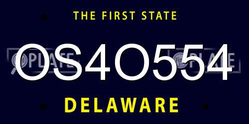 OS4O554 Delaware License Plate