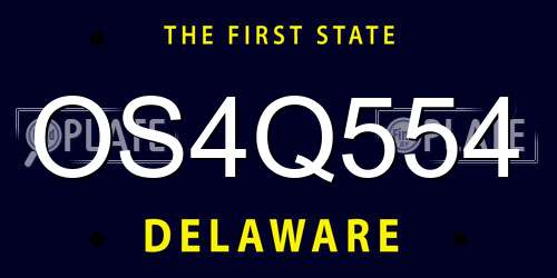 OS4Q554 Delaware License Plate
