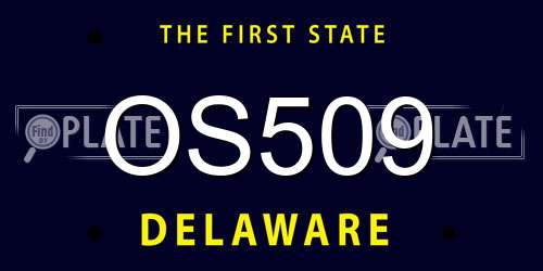 OS509 Delaware License Plate