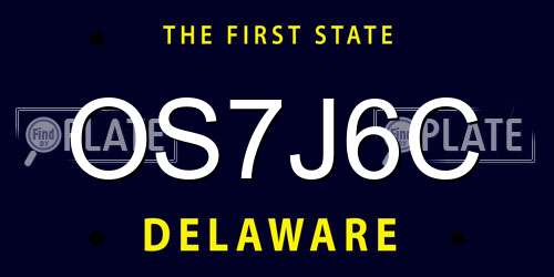 OS7J6C Delaware License Plate