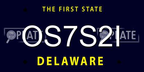 OS7S2I Delaware License Plate