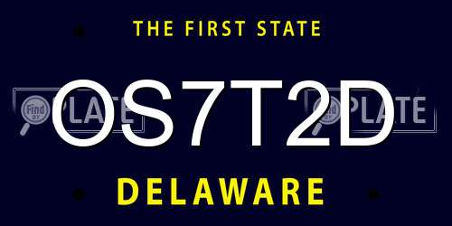 OS7T2D Delaware License Plate