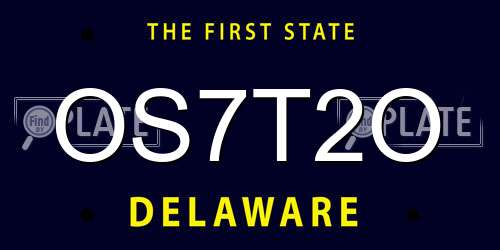 OS7T2O Delaware License Plate
