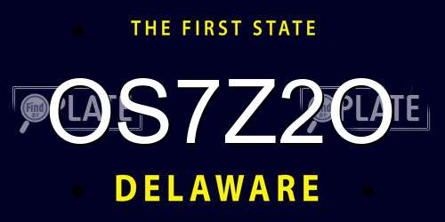 OS7Z2O Delaware License Plate