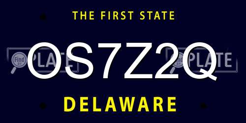 OS7Z2Q Delaware License Plate