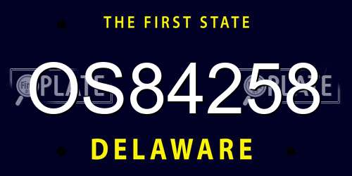 OS84258 Delaware License Plate
