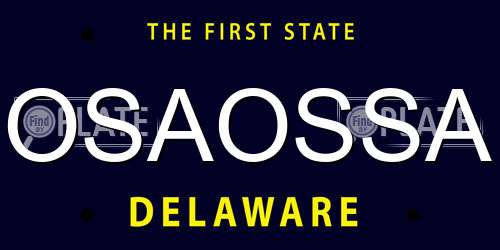 OSAOSSA Delaware License Plate