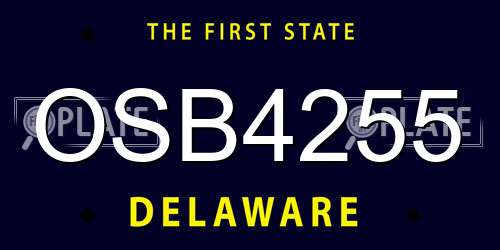 OSB4255 Delaware License Plate