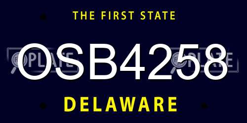 OSB4258 Delaware License Plate