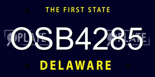 OSB4285 Delaware License Plate