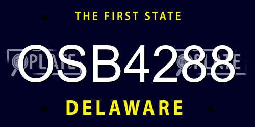 OSB4288 Delaware License Plate