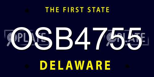 OSB4755 Delaware License Plate