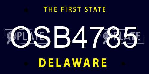 OSB4785 Delaware License Plate
