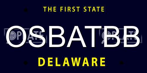 OSBATBB Delaware License Plate