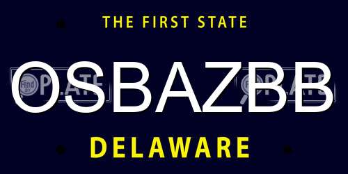 OSBAZBB Delaware License Plate