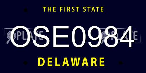 OSE0984 Delaware License Plate