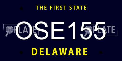 OSE155 Delaware License Plate