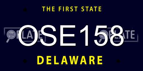 OSE158 Delaware License Plate