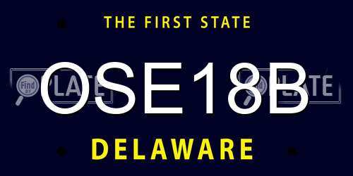 OSE18B Delaware License Plate