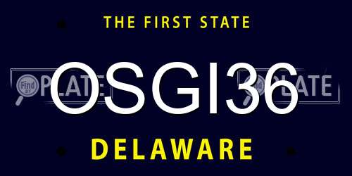 OSGI36 Delaware License Plate