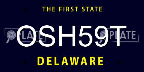 OSH59T Delaware License Plate