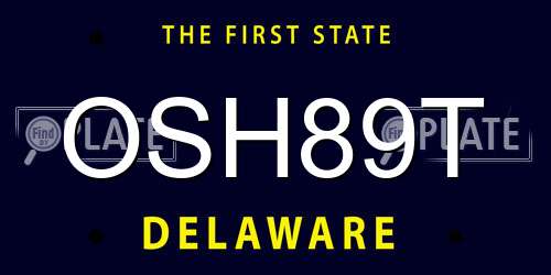 OSH89T Delaware License Plate