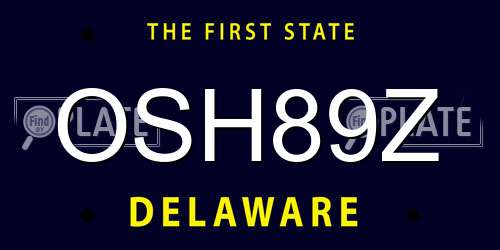 OSH89Z Delaware License Plate