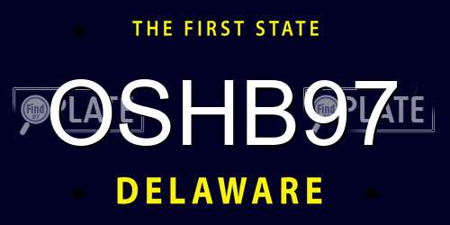 OSHB97 Delaware License Plate
