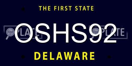 OSHS92 Delaware License Plate
