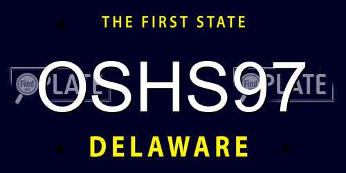OSHS97 Delaware License Plate